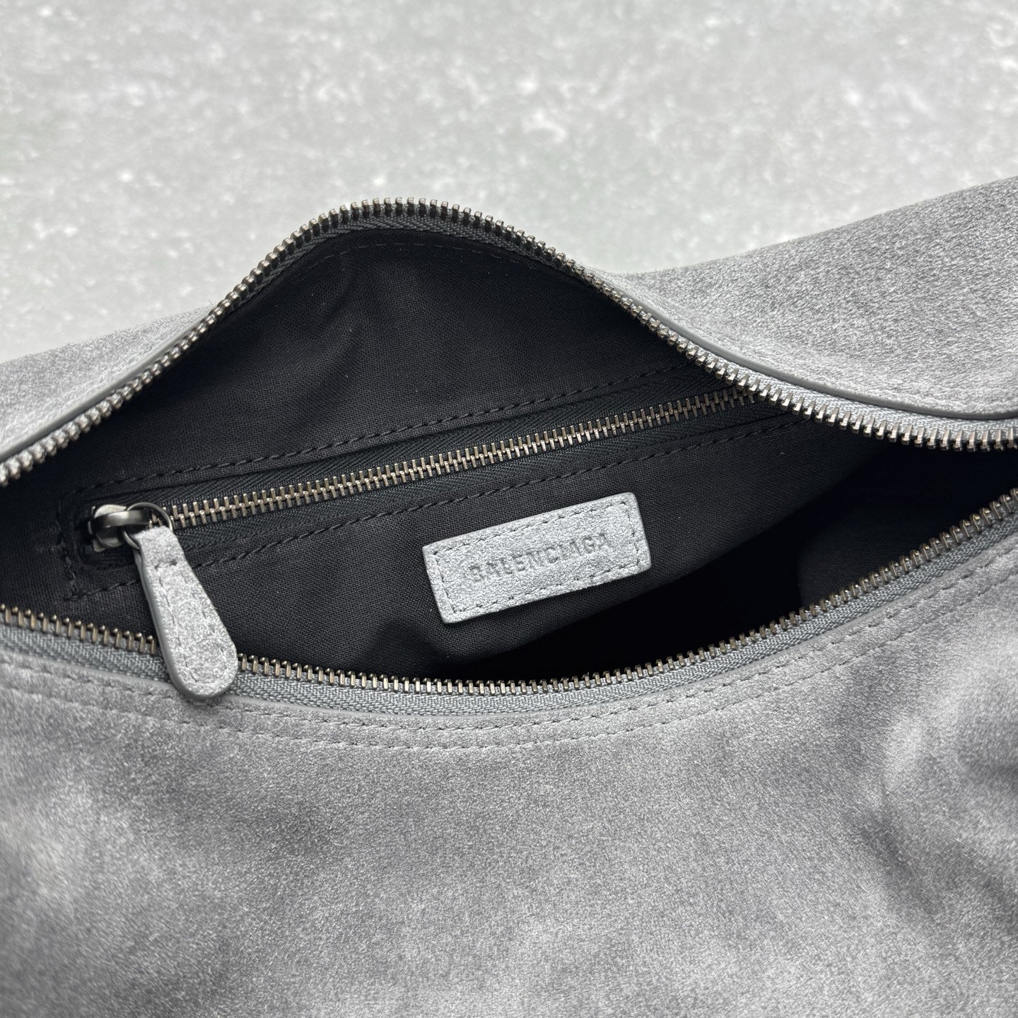 Balenciaga Le City Hobo Storm Grey Suede Bag