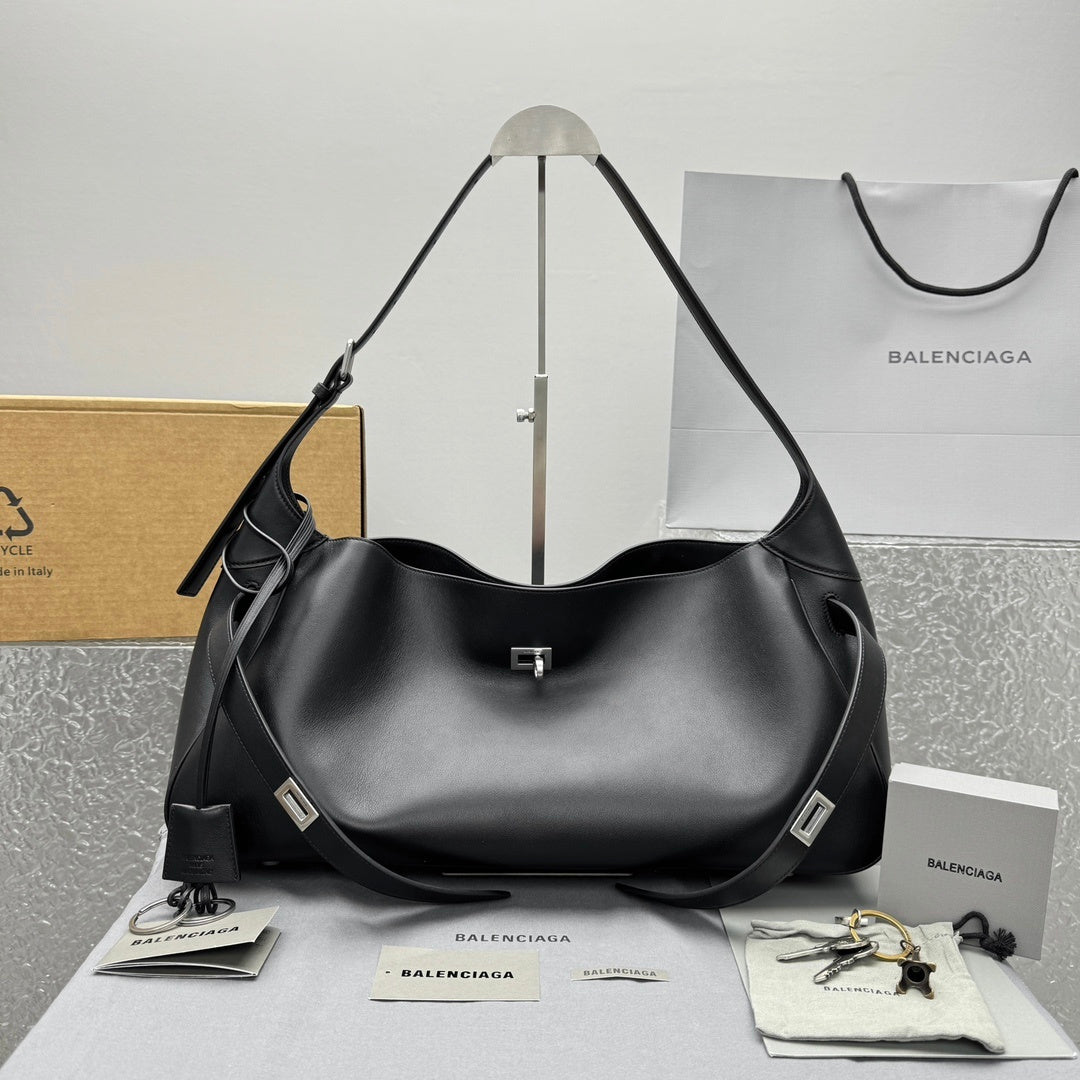 Balenciaga Bel Air Shoulder Bag | Luxury Leather Handbag with Turn-Lock Closure