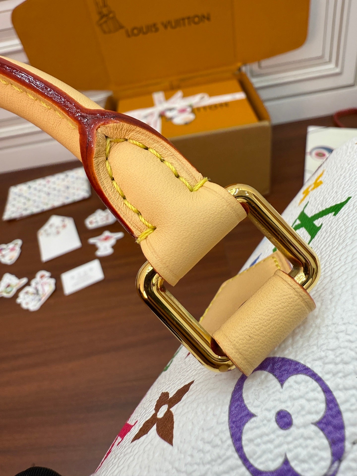 Louis Vuitton x Takashi Murakami Speedy Bandoulière 25 – White Multicolor Monogram Canvas