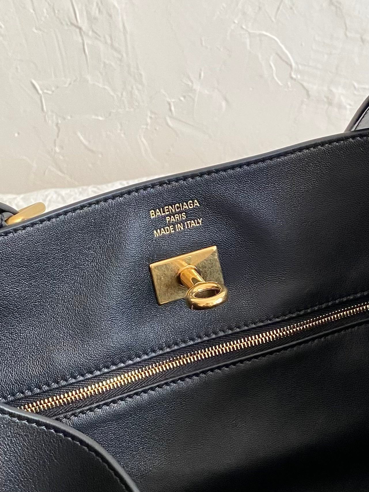 Balenciaga Bel Air Small Black Hobo Bag with Turn Lock