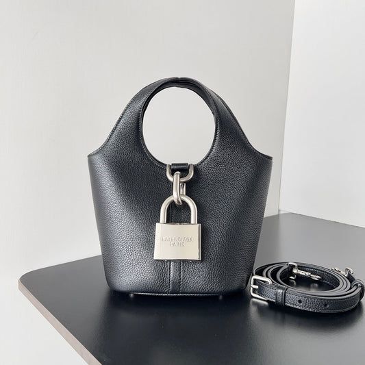 Balenciaga Locker Small Black Leather Crossbody Bag