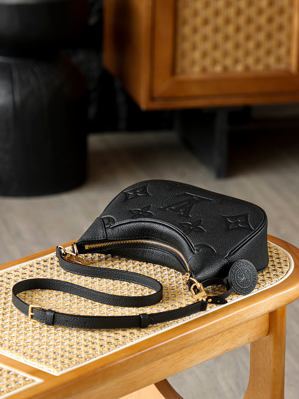 Louis Vuitton Bagatelle Bag in Black Monogram Empreinte Leather