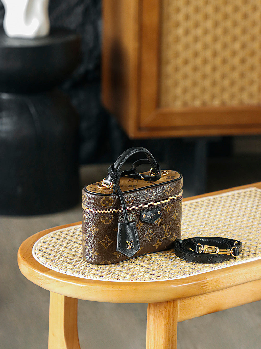 Louis Vuitton Vanity PM Bag in Monogram & Monogram Reverse Canvas
