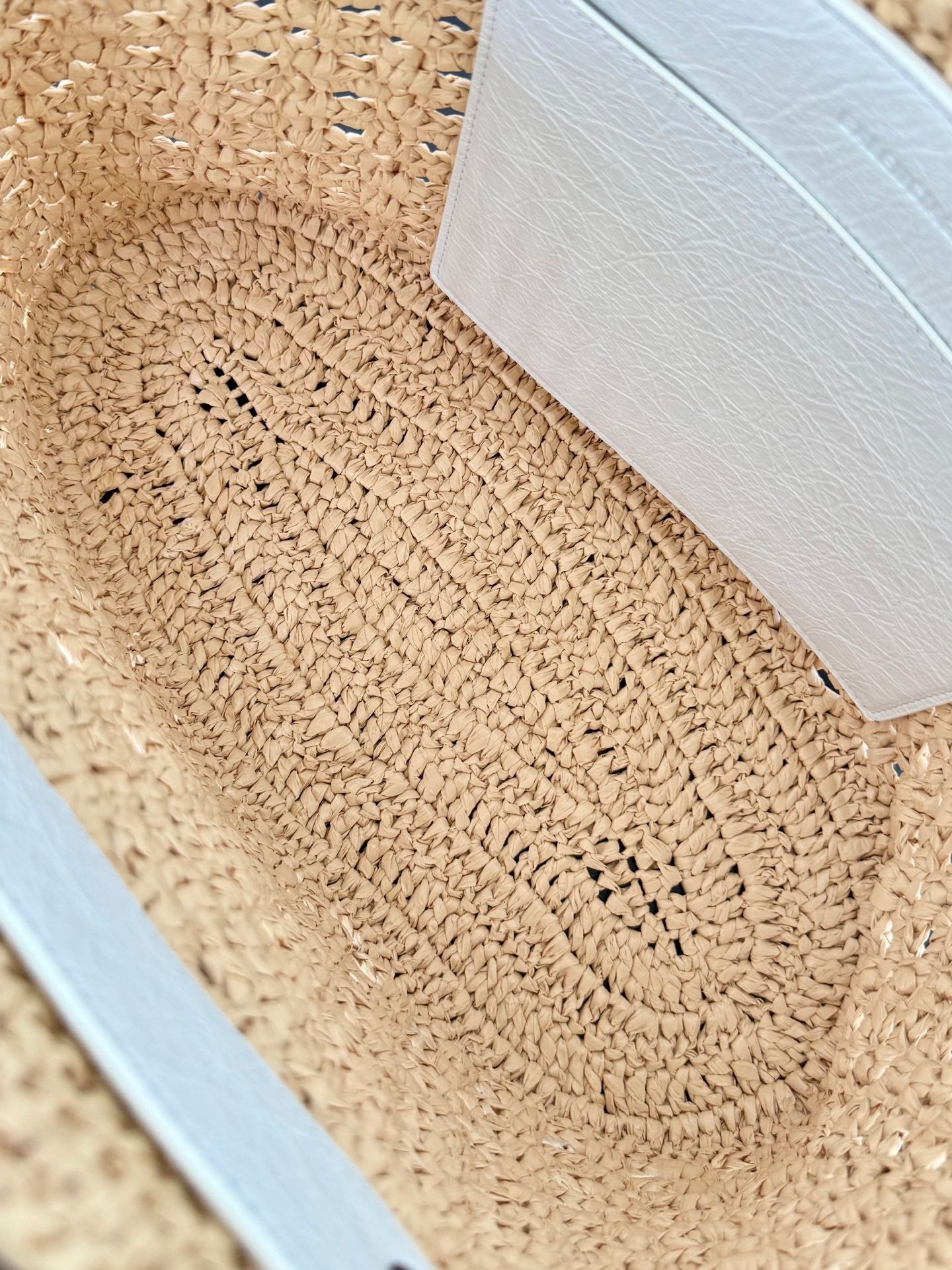 Balenciaga Le City Basket Small Raffia & Leather Bag