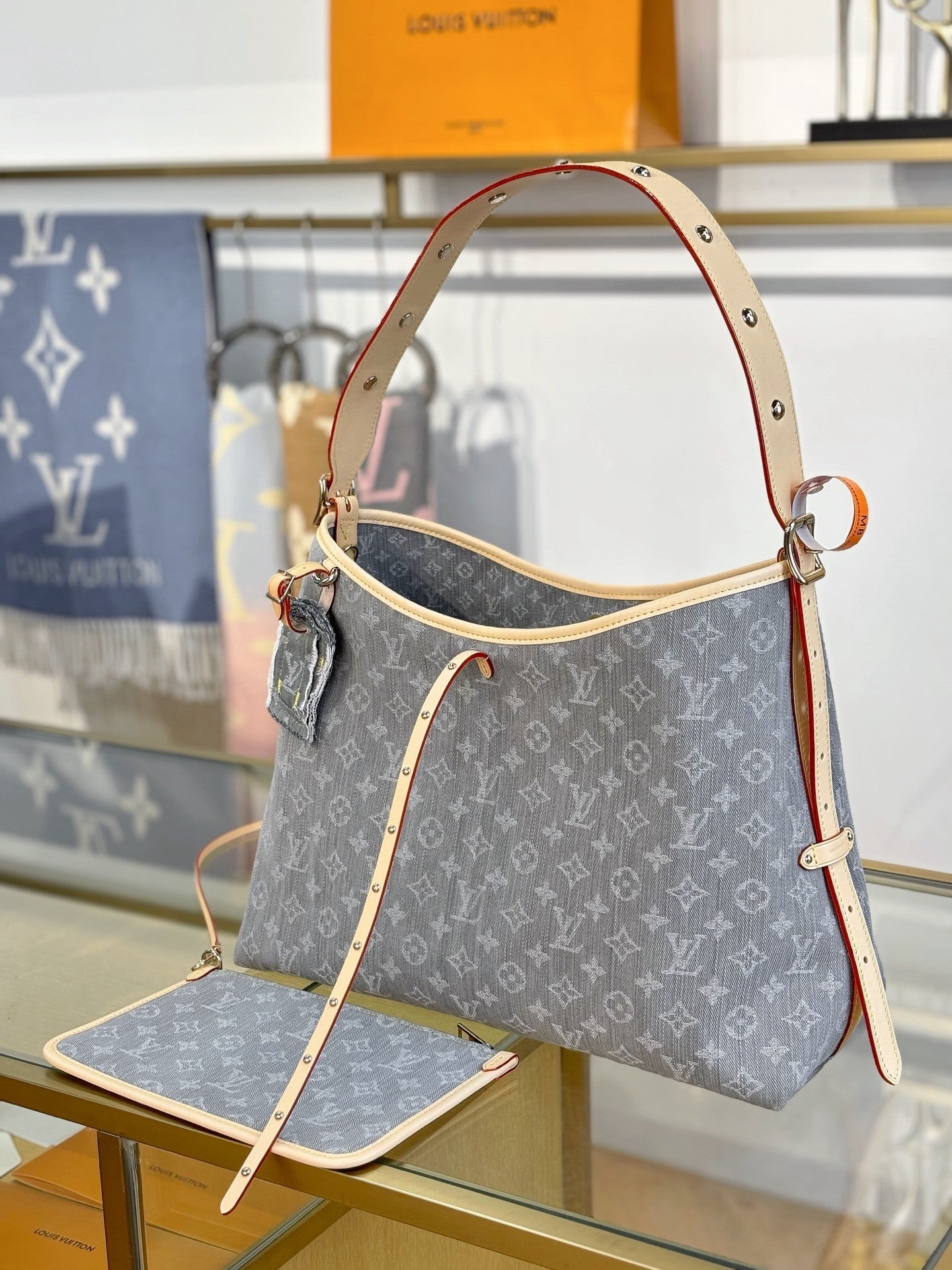 Louis Vuitton Carryall MM in Blue Monogram Denim