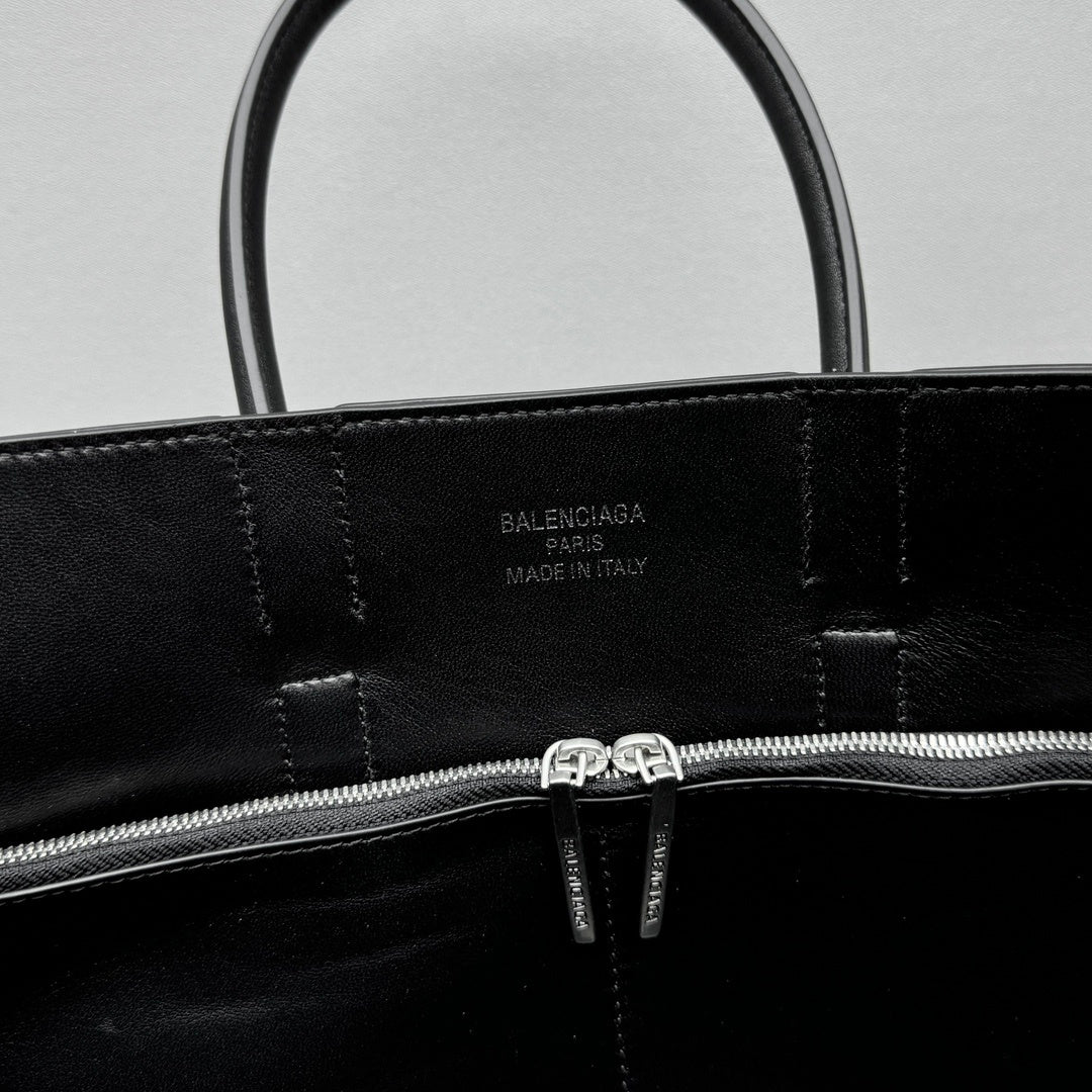 Balenciaga Bel Air Carry All Black Calfskin Luxury Tote Bag