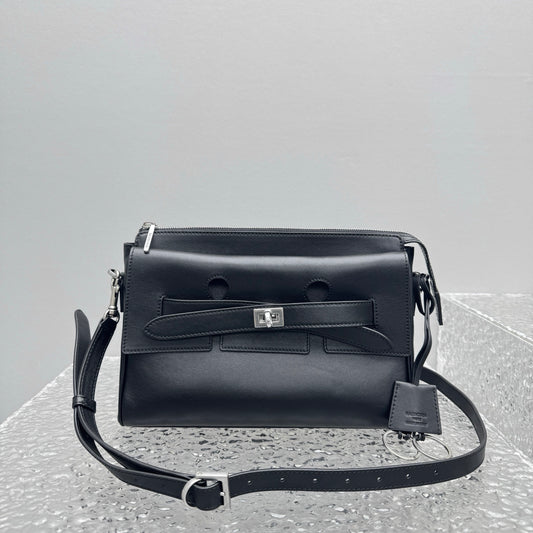 Balenciaga Bel Air Small Black Calfskin Messenger Bag