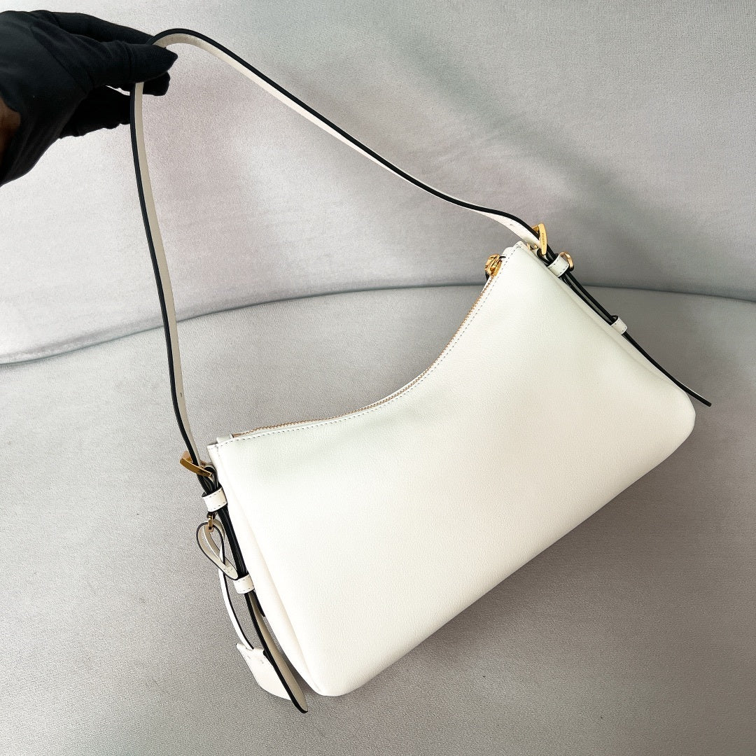 Prada Aimée Medium White Calf Leather Shoulder Bag