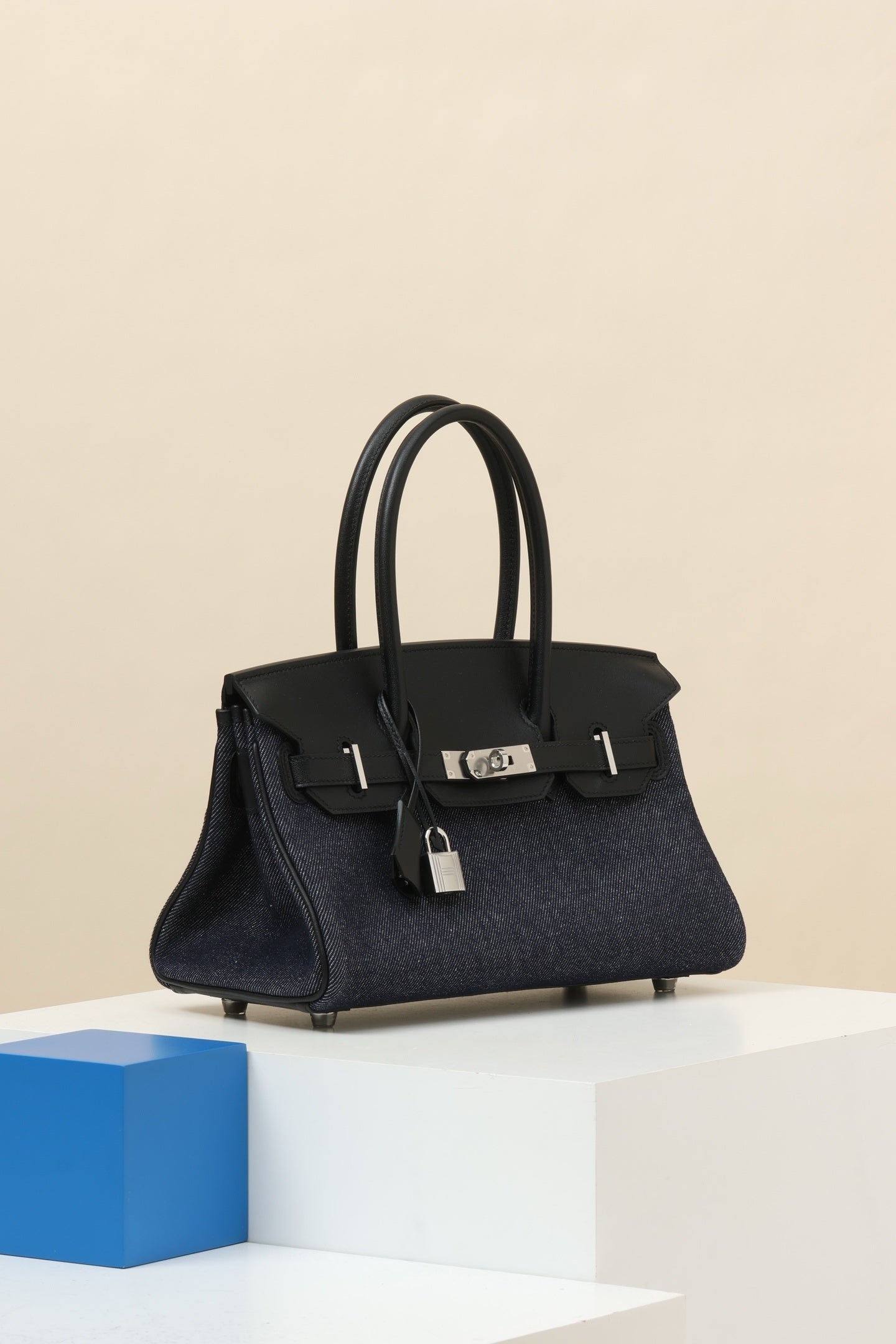 Hermès Birkin Shoulder Light 29 Black Swift & Denim
