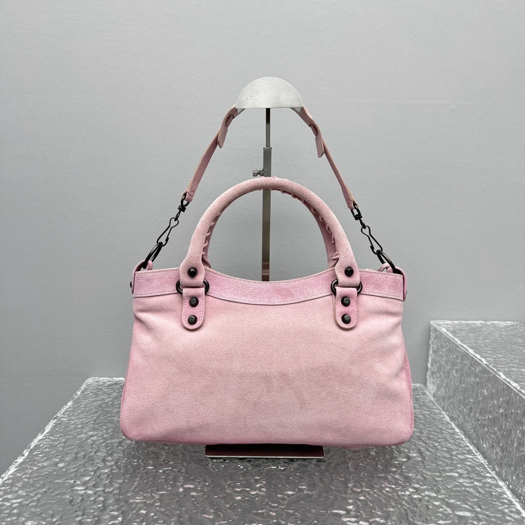 Balenciaga Le City First Pink Suede Bag