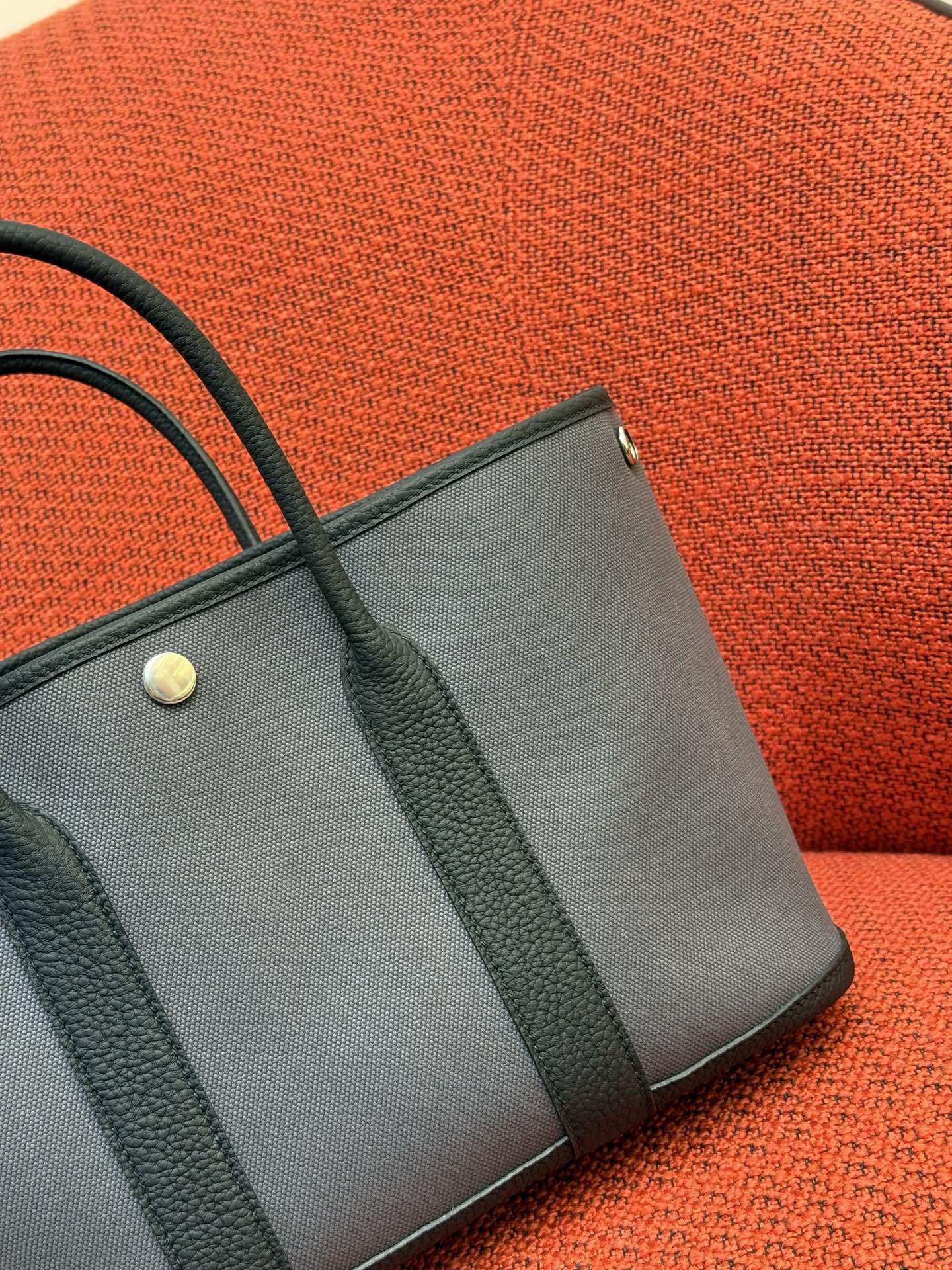 Hermès Garden Party 30 Ardoise Canvas & Negonda Leather Tote