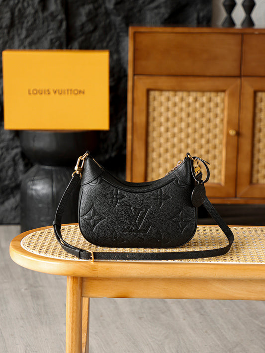 Louis Vuitton Bagatelle Bag in Black Monogram Empreinte Leather