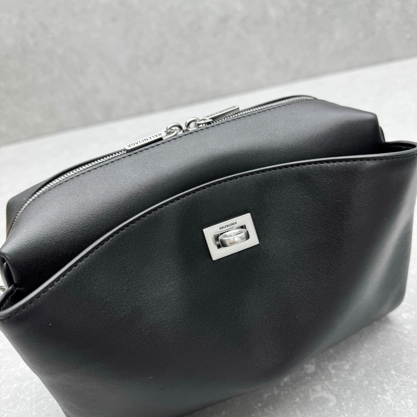 Balenciaga Rodeo Camera Bag Black Calfskin Silver