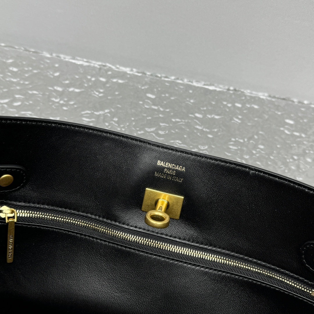 Balenciaga Small Bel Air Black Calfskin Leather Shoulder Bag