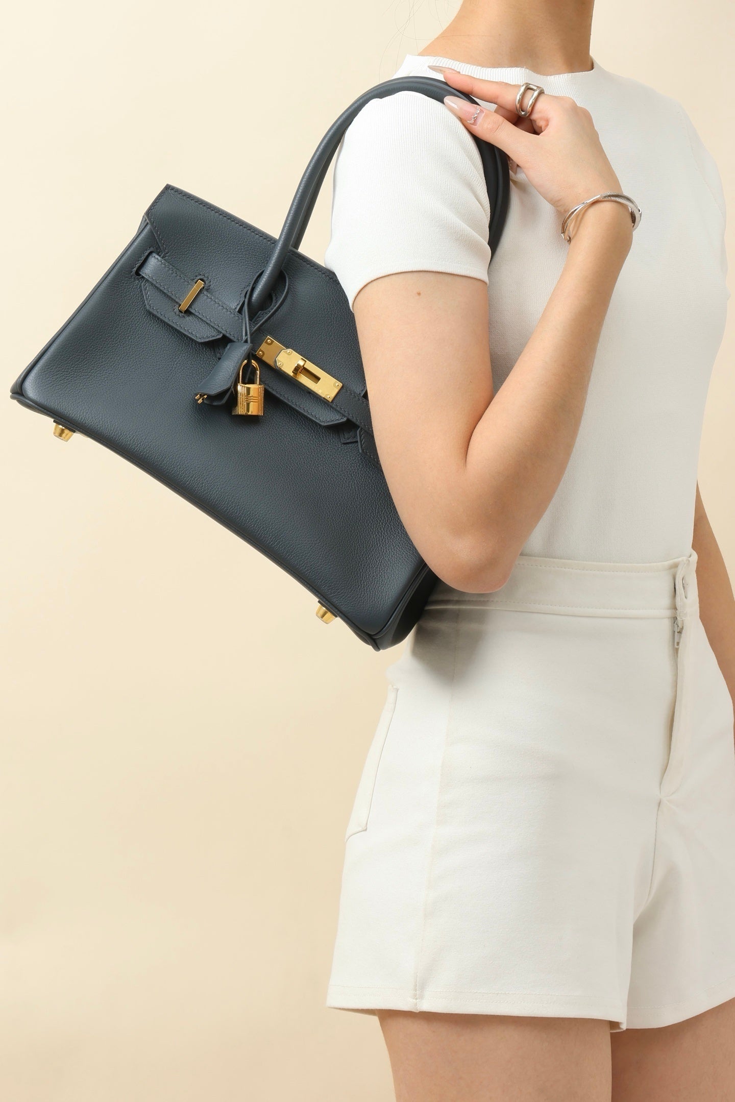 Hermès Birkin 30 Bleu Indigo Epsom Leather with Rose Gold Hardware