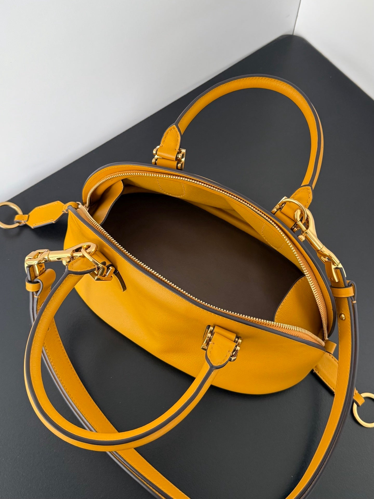 Balenciaga Bolero Mini Bowling Bag Curry
