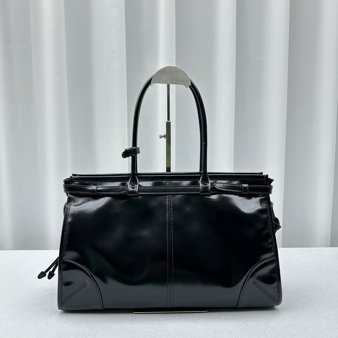 Prada Bonnie Large Black Leather Handbag