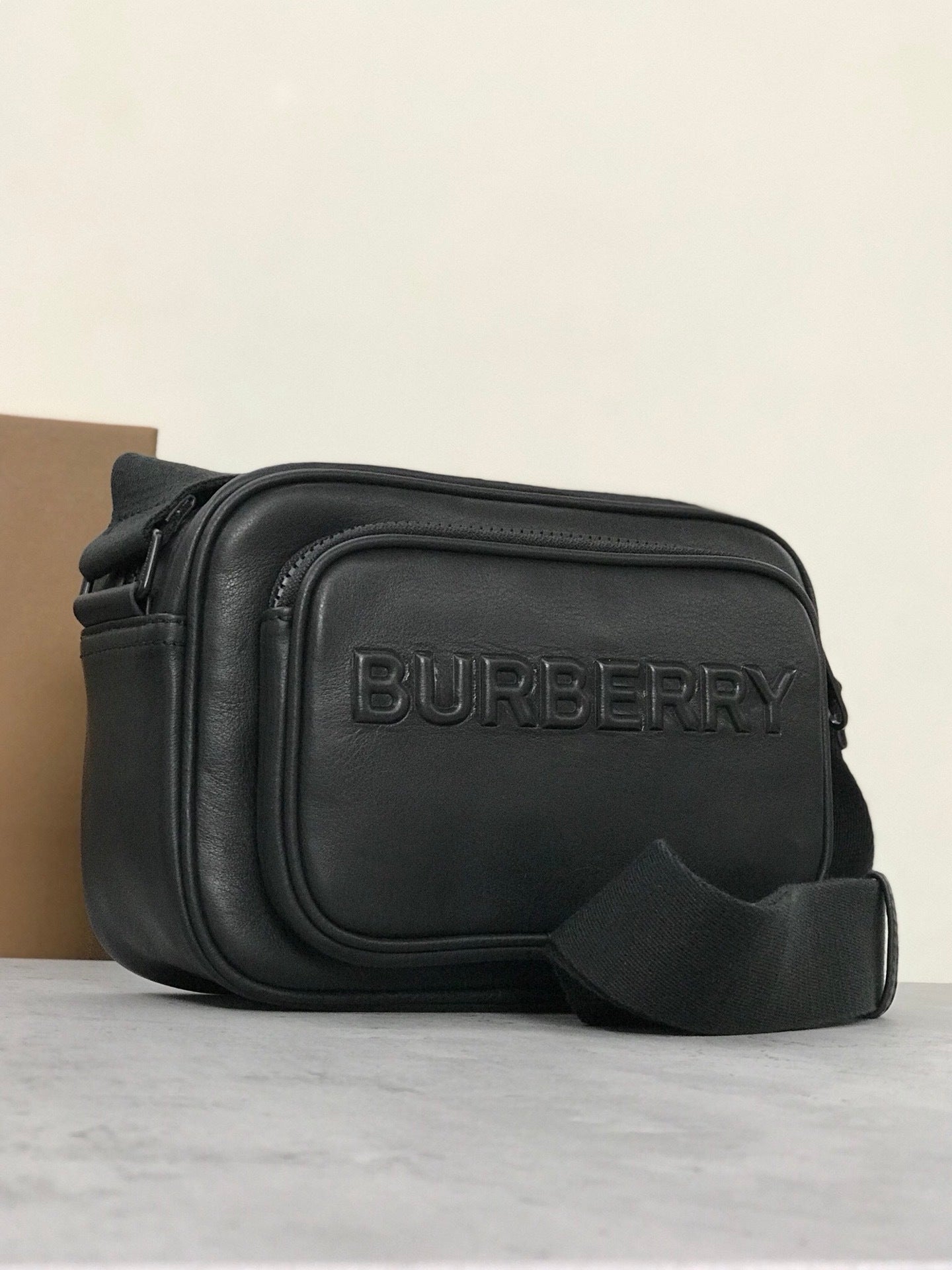 Burberry Paddy Italian-Tanned Calf Leather Crossbody Bag with Debossed Logo