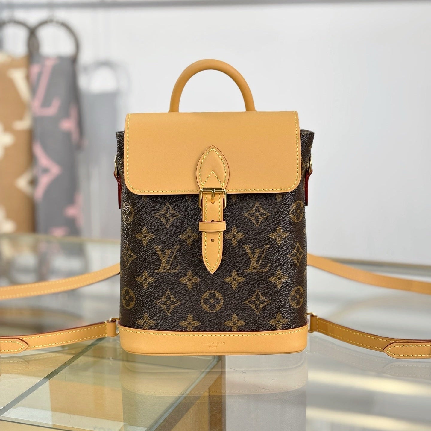 Louis Vuitton Soho Mini Backpack – Monogram Canvas with Natural Cowhide Trim
