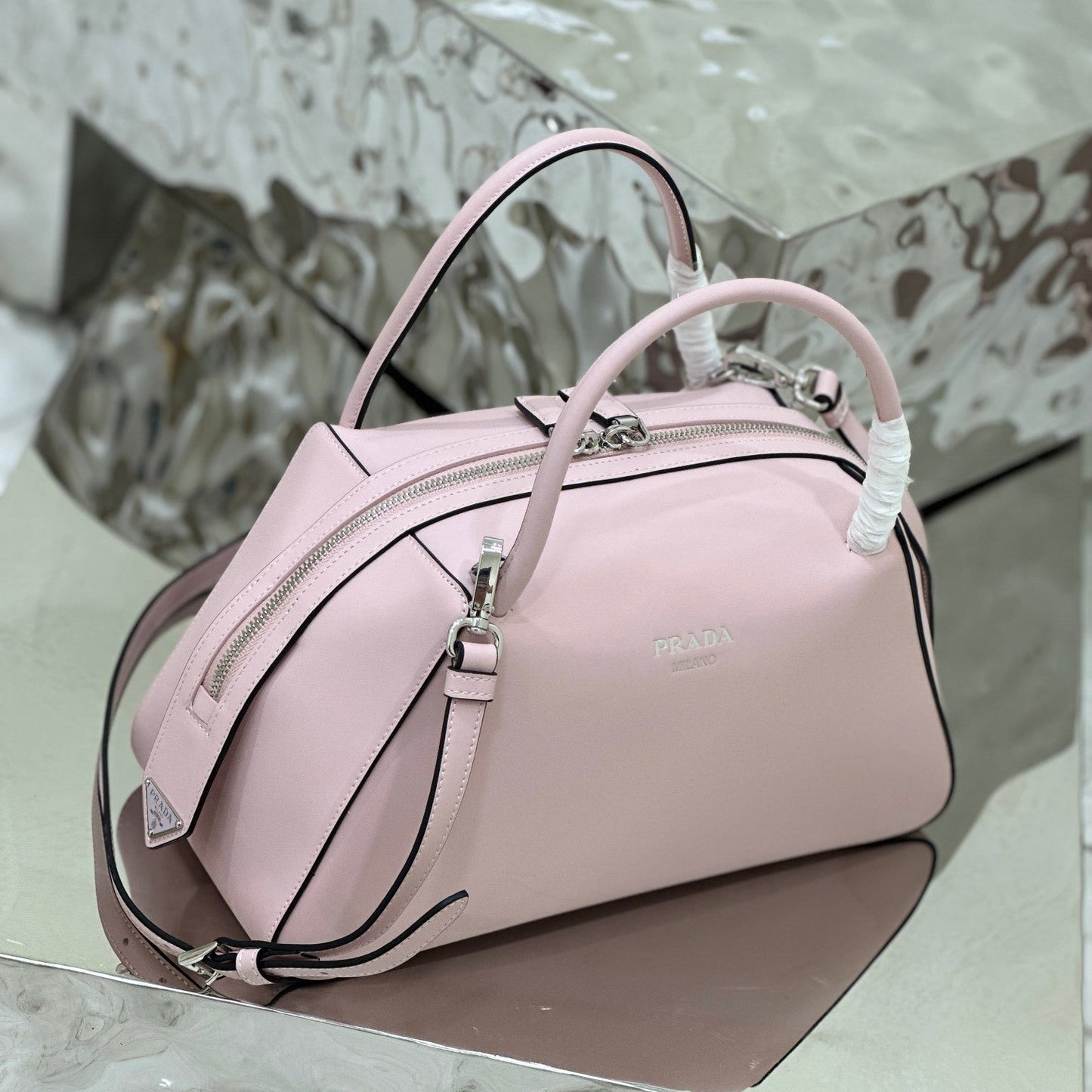 Prada Supernova Brushed Leather Handbag in Pink – Elegant Luxury Designer Bag