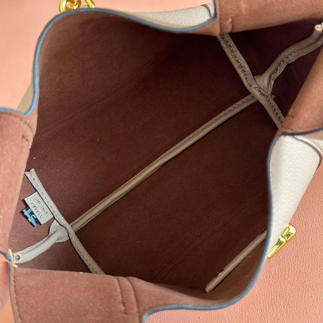 Gucci Softbit Grained Calf Leather Bag with Gold Half Horsebit Hardware