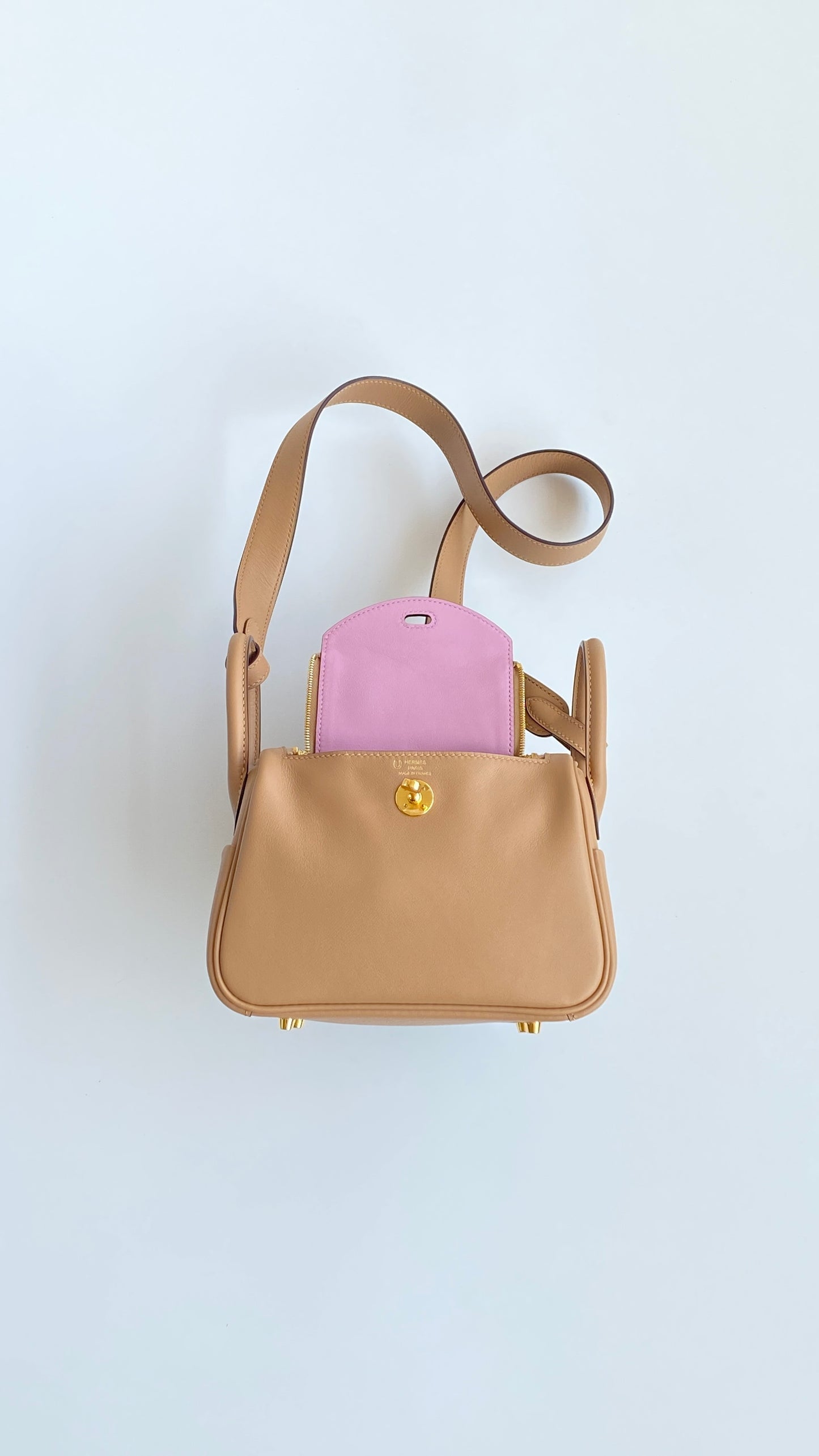 Hermès Lindy 26 Light Brown Leather Bag