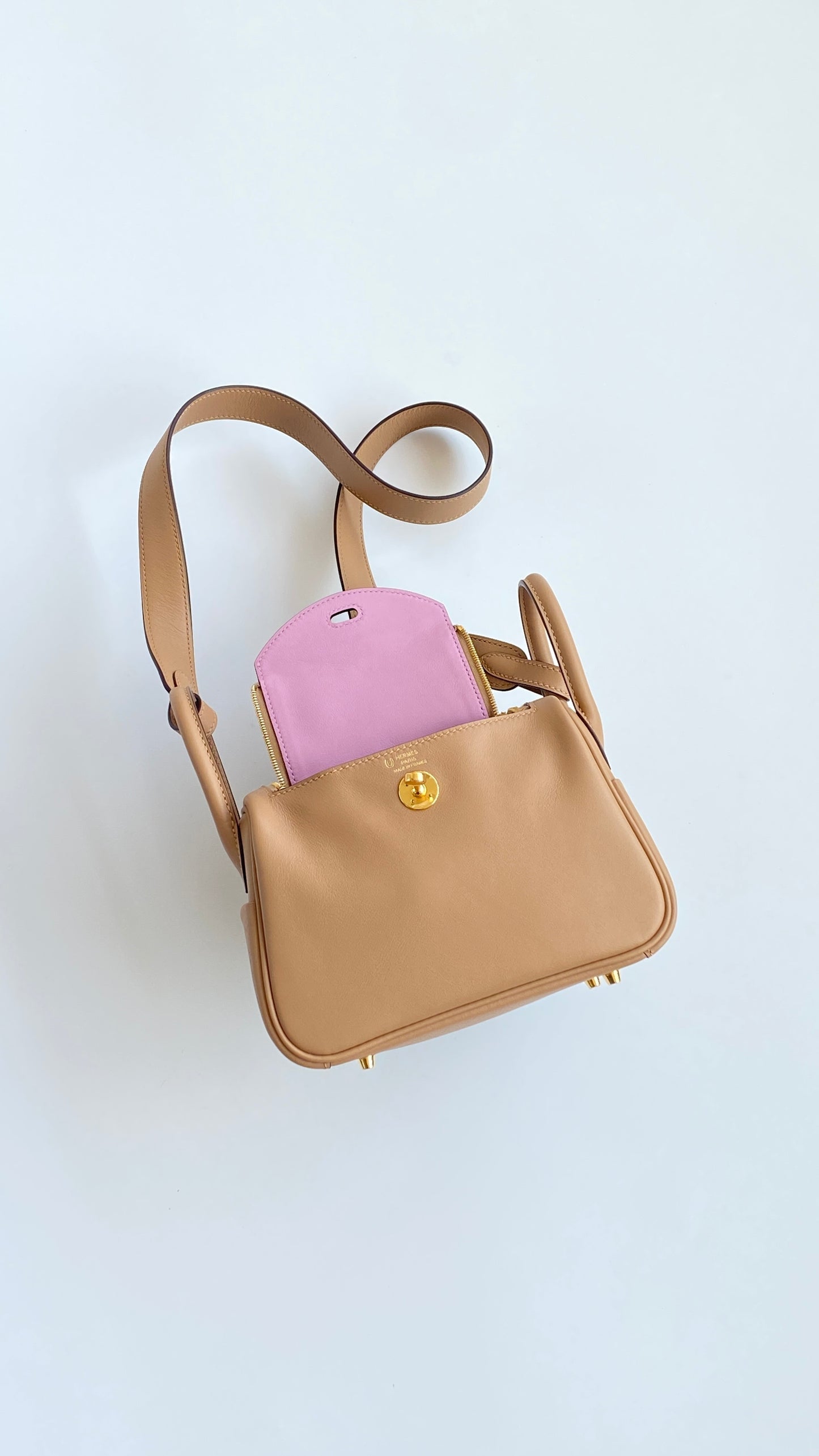 Hermès Lindy 26 Light Brown Leather Bag
