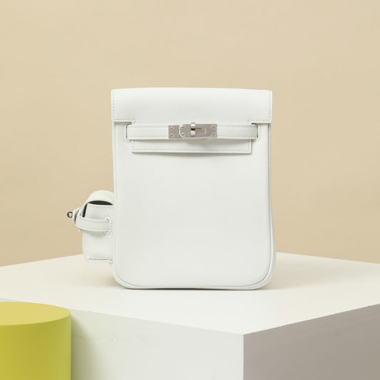 Hermès Kelly Jump White Swift Leather Backpack