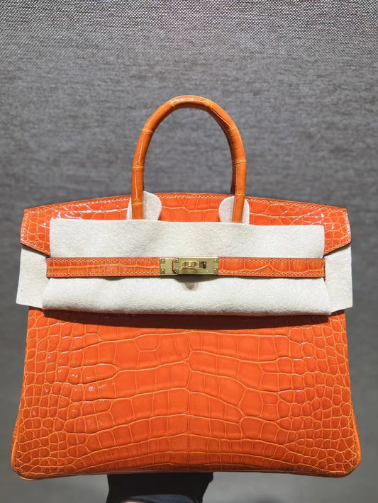 Hermès Birkin 30 Orange Crocodile Gold Hardware