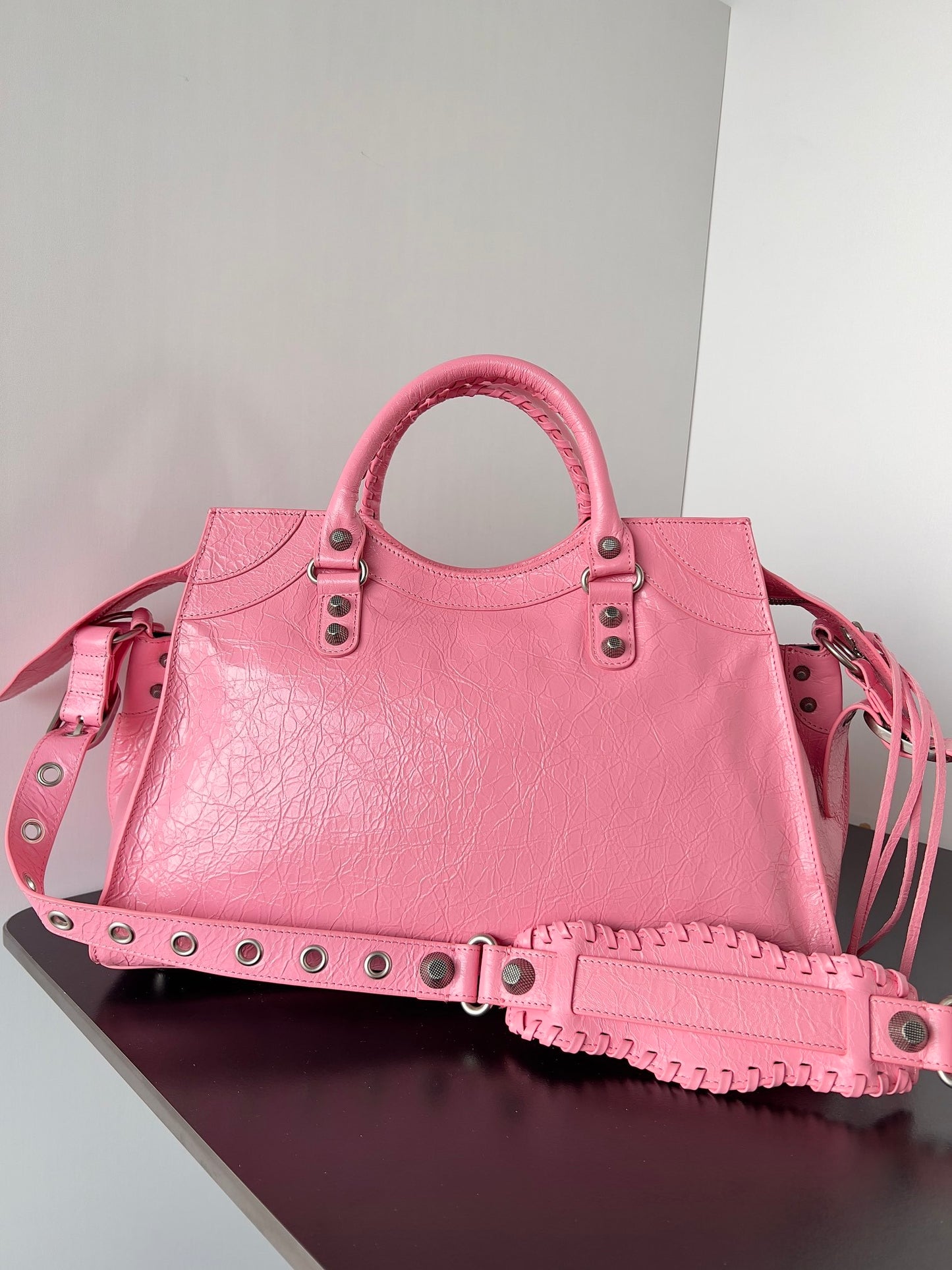 Balenciaga Neo Cagole City Arena Lambskin Leather Bag