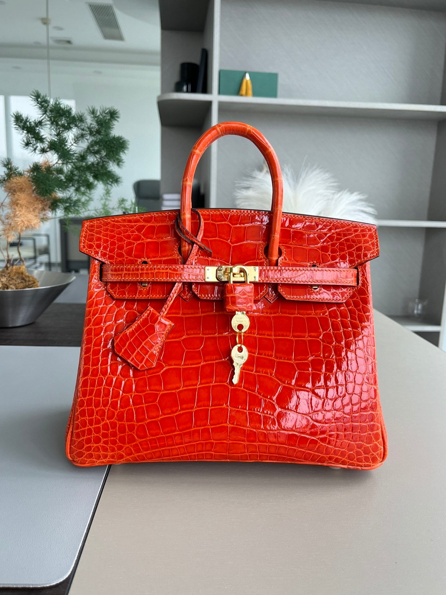 Hermès Birkin 35 Shiny Royal Blue Porosus Crocodile