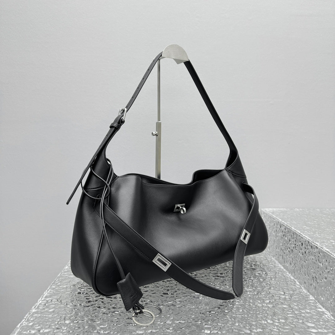 Balenciaga Bel Air Shoulder Bag | Luxury Leather Handbag with Turn-Lock Closure