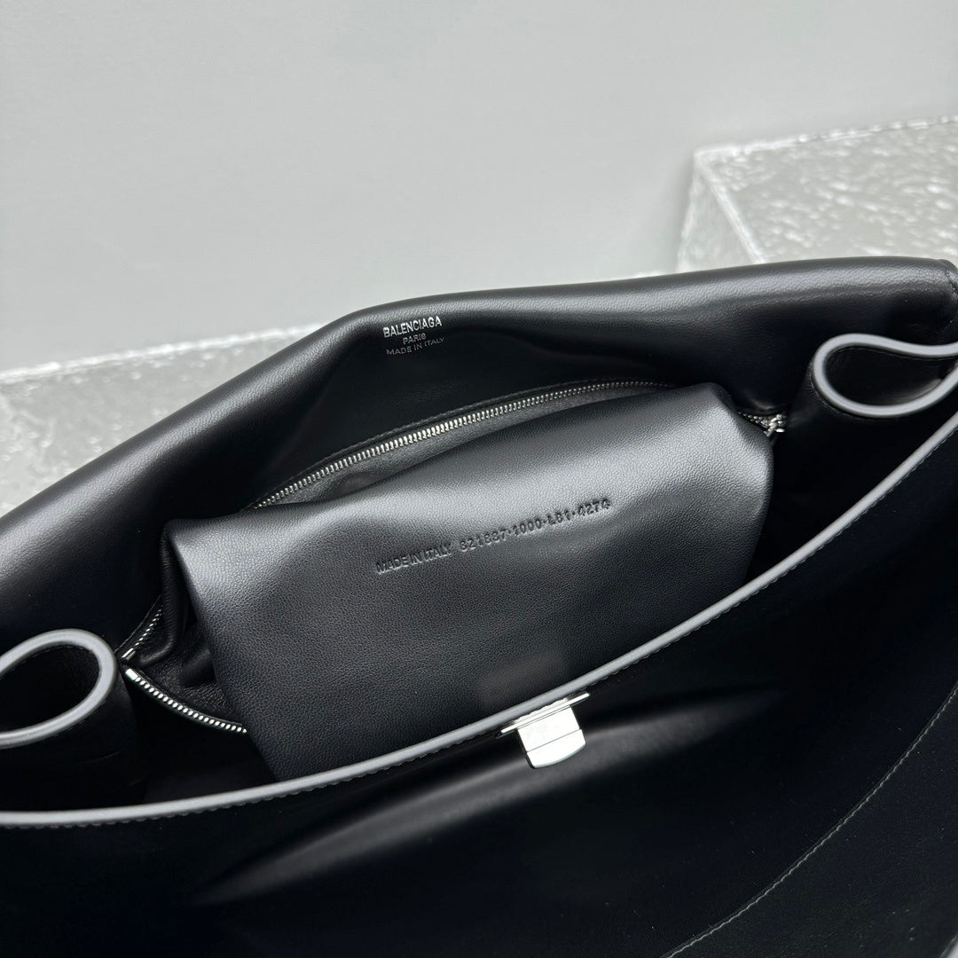 Balenciaga Rodeo Messenger Bag | Black Smooth Calfskin Luxury Shoulder Bag