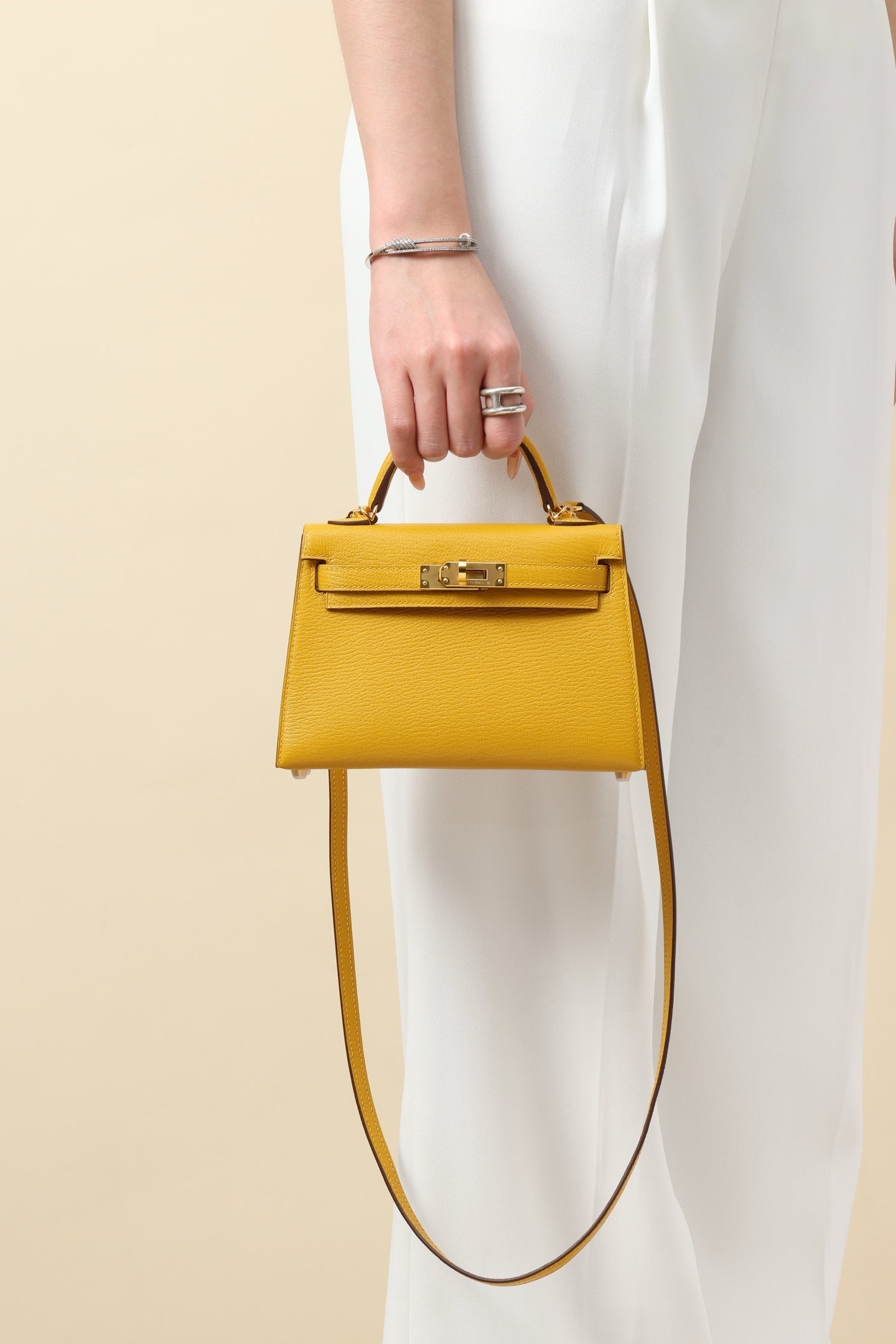 Hermès Mini Kelly 20 Yellow Epsom Leather