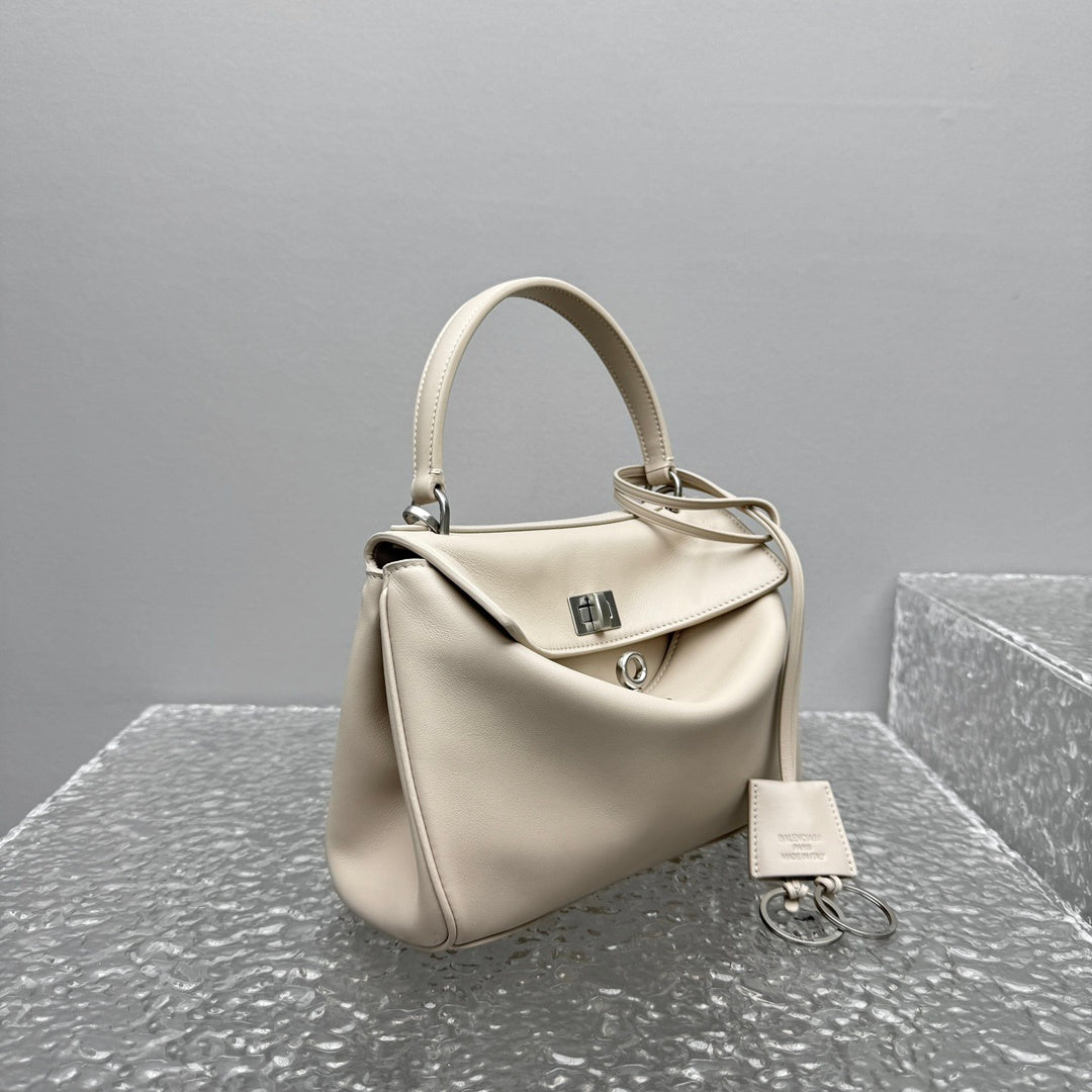 Balenciaga Rodeo Light Beige White Leather Bag