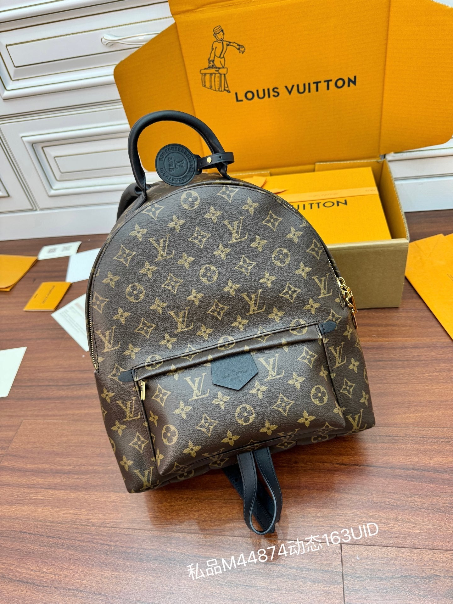 Louis Vuitton Monogram Black Palm Springs MM Backpack Luxury Designer Bag