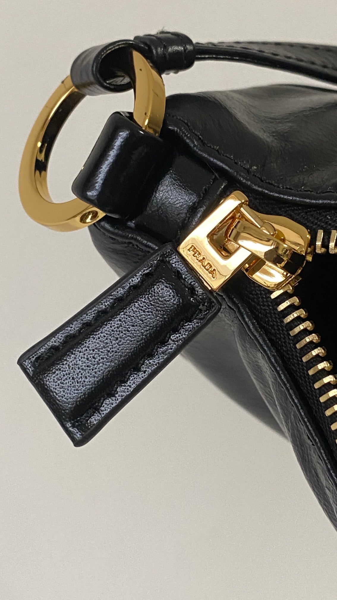 Prada Re-Edition 2002 Small Shoulder Bag in Black Soft Lux Calfskin Leather