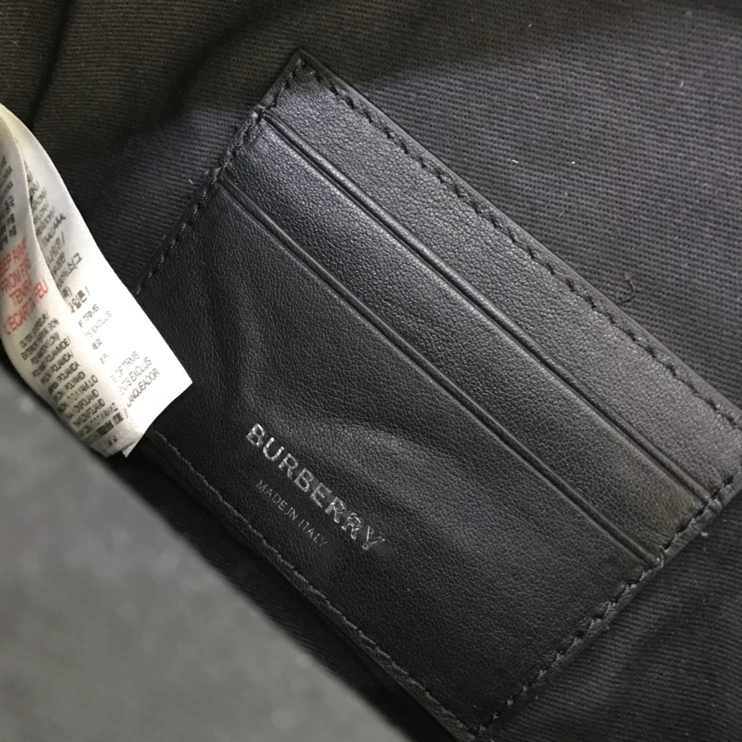 Burberry Paddy Black & Blue Check Coated Canvas Crossbody Bag