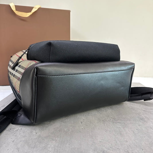 Burberry Jett Backpack in House Check Canvas with Protective Mesh Overlay