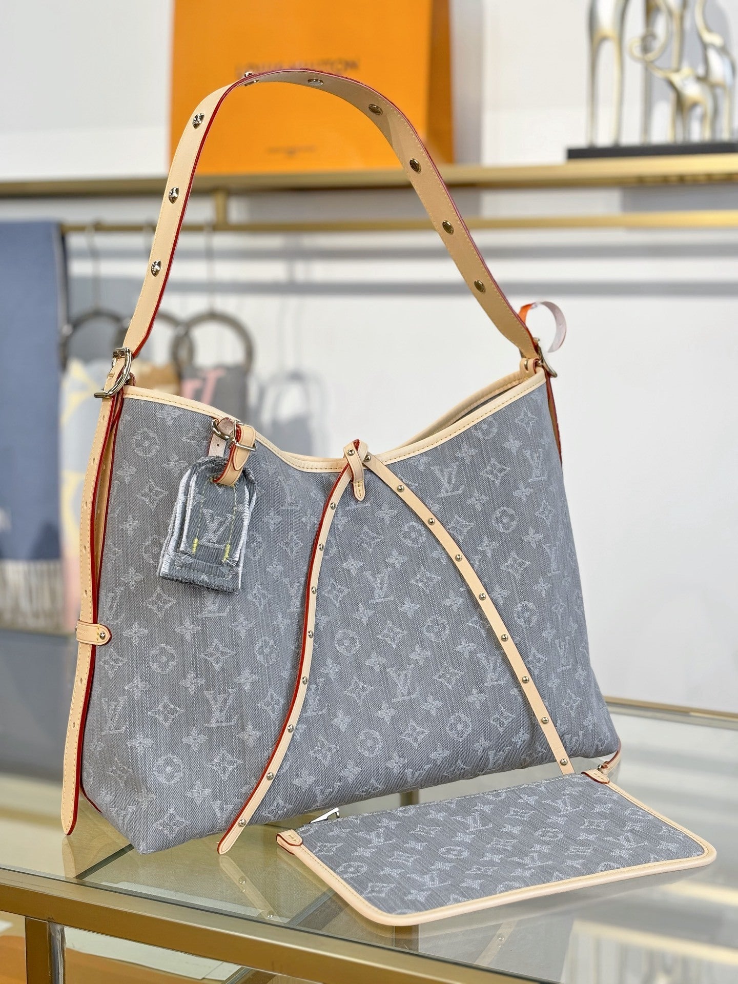 Louis Vuitton Carryall MM in Blue Monogram Denim