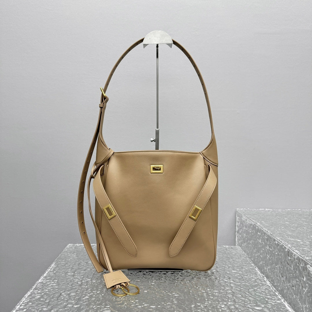 Balenciaga Bel Air Small Hobo Bag | Beige Leather Luxury Shoulder Bag
