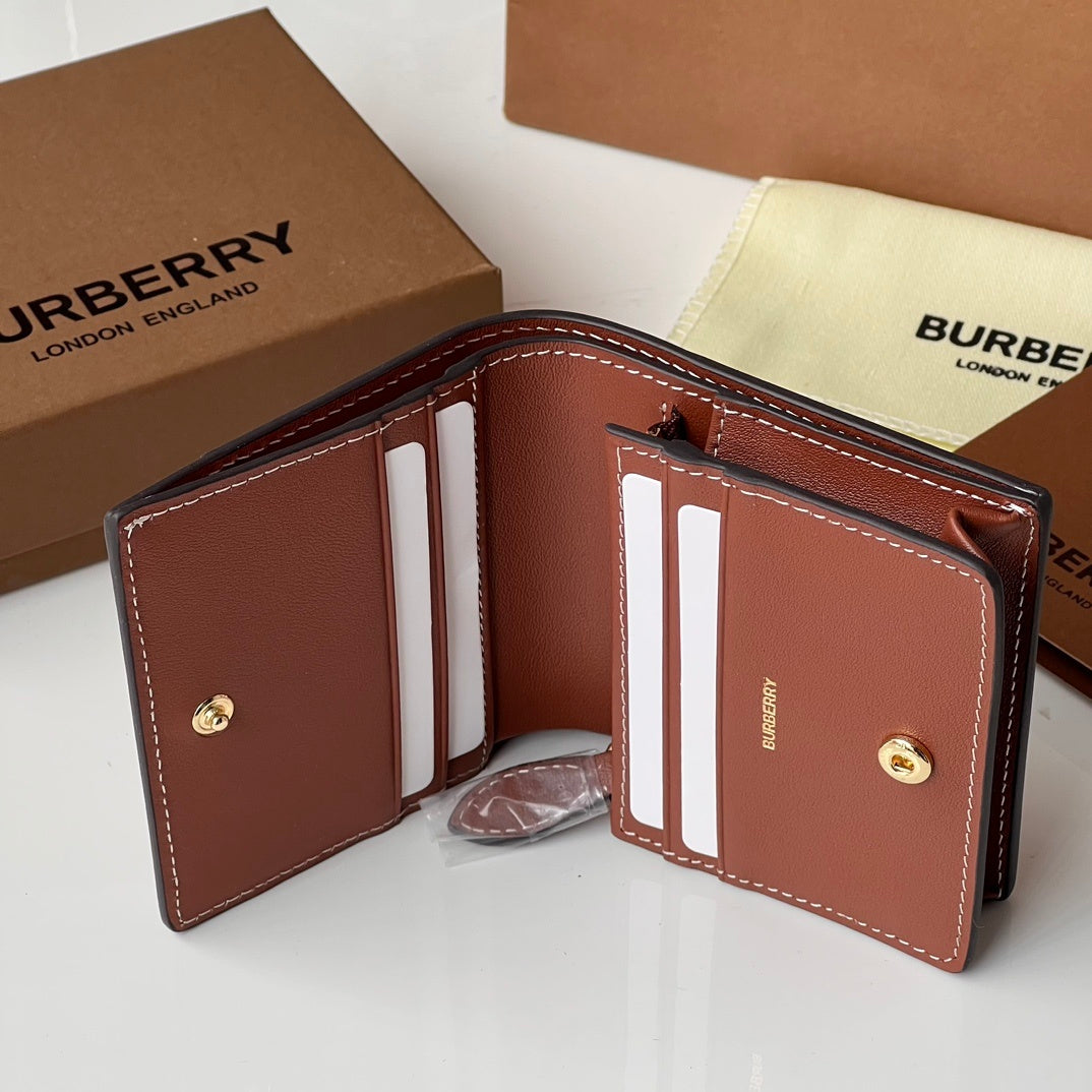 Burberry Vintage Check & Leather Small Folding Wallet