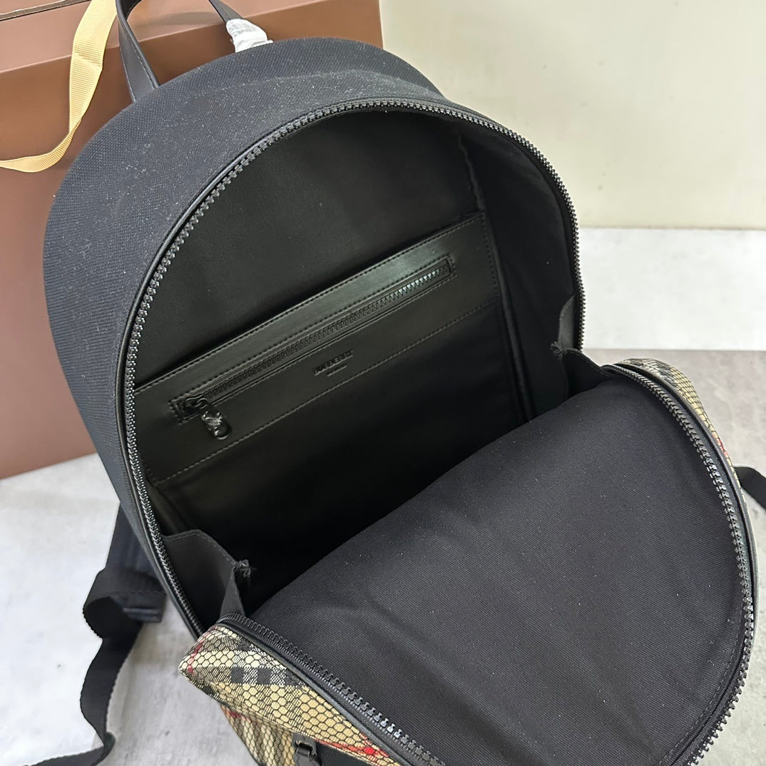 Burberry Jett Backpack in House Check Canvas with Protective Mesh Overlay