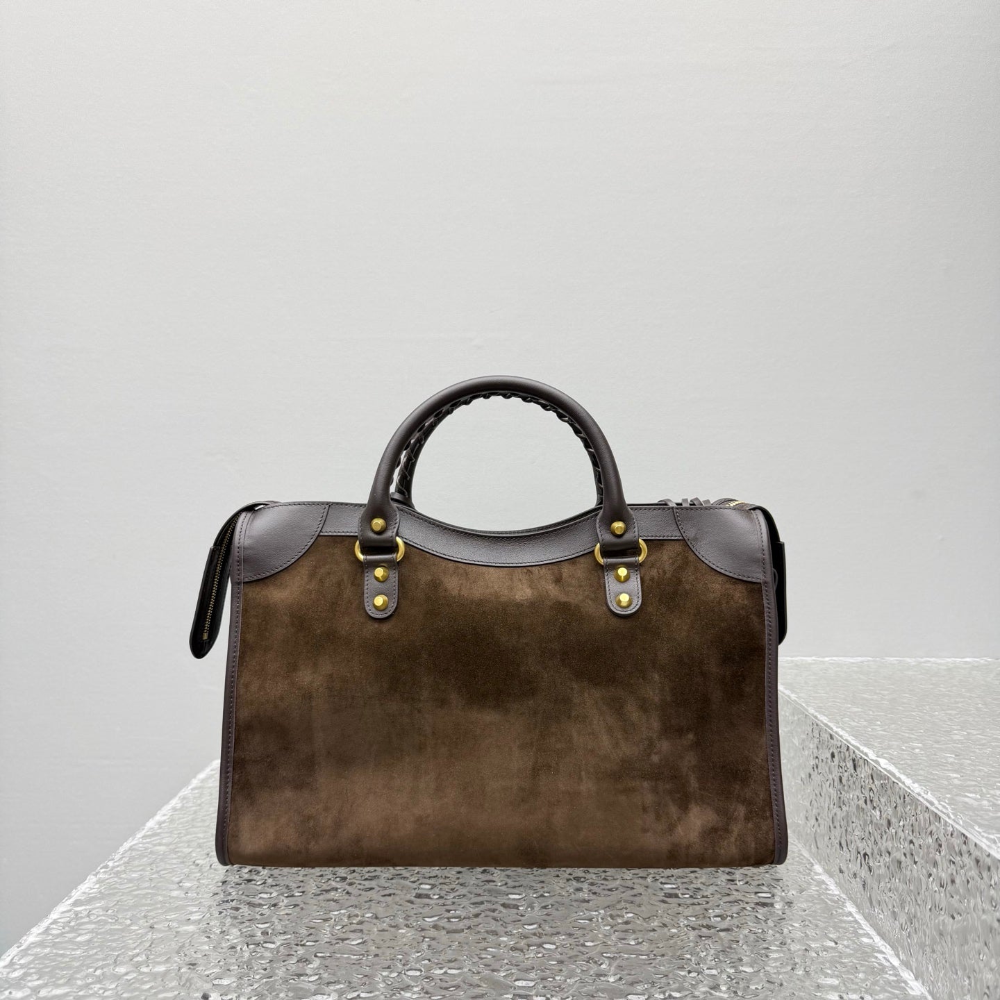 Balenciaga Le City Medium Moka Brown Suede Bag