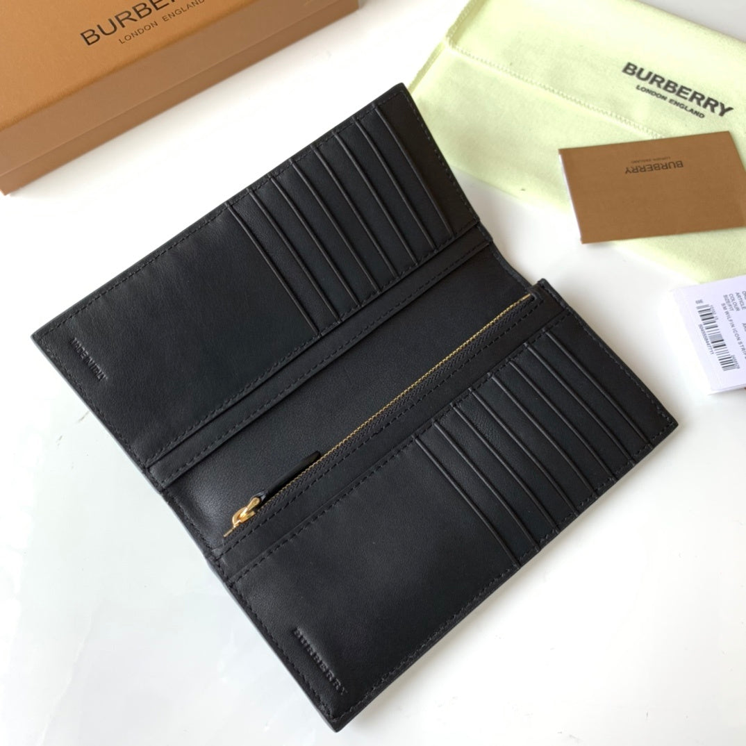 Burberry Grainy Leather & House Check Bifold Wallet