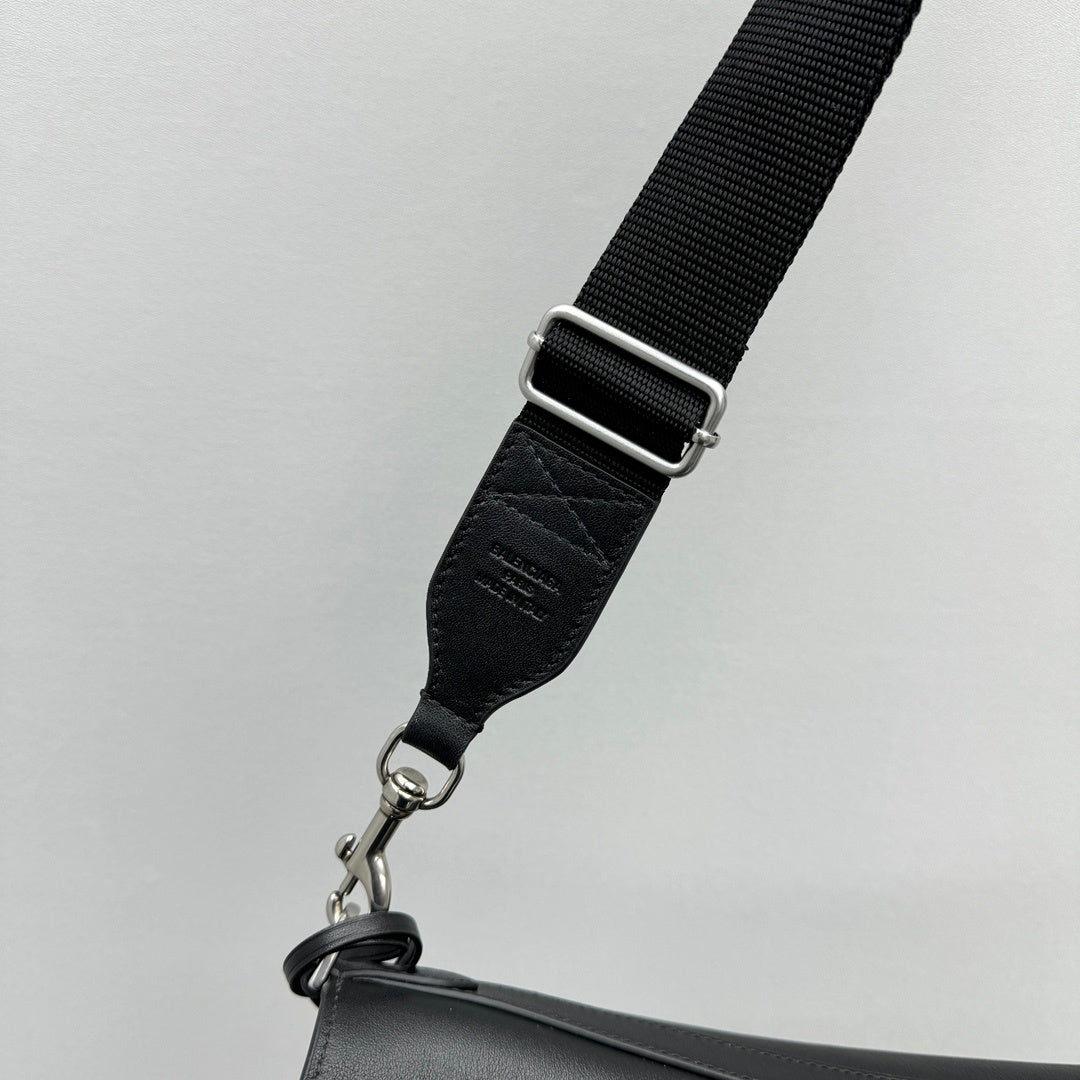 Balenciaga Rodeo Messenger Bag | Black Smooth Calfskin Luxury Shoulder Bag