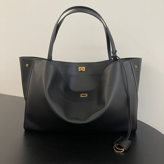 Balenciaga Rodeo Black Calfskin Leather Tote Bag