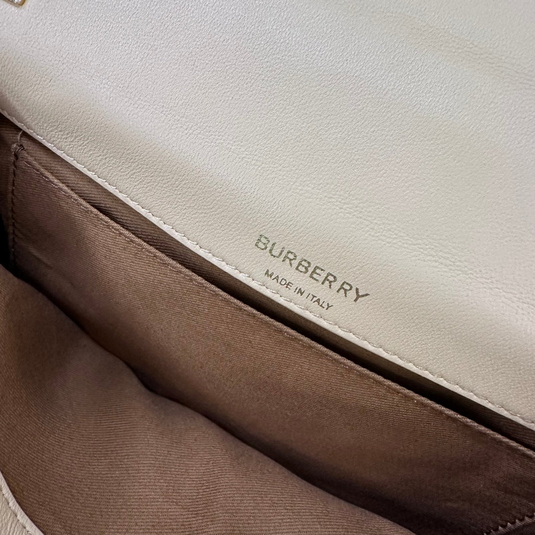 Burberry Lola Mini Bag Pale Vanilla Quilted Leather Luxury Handbag