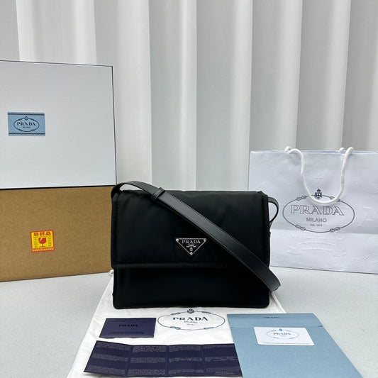 Prada Small Padded Re-Nylon Shoulder Bag – Black