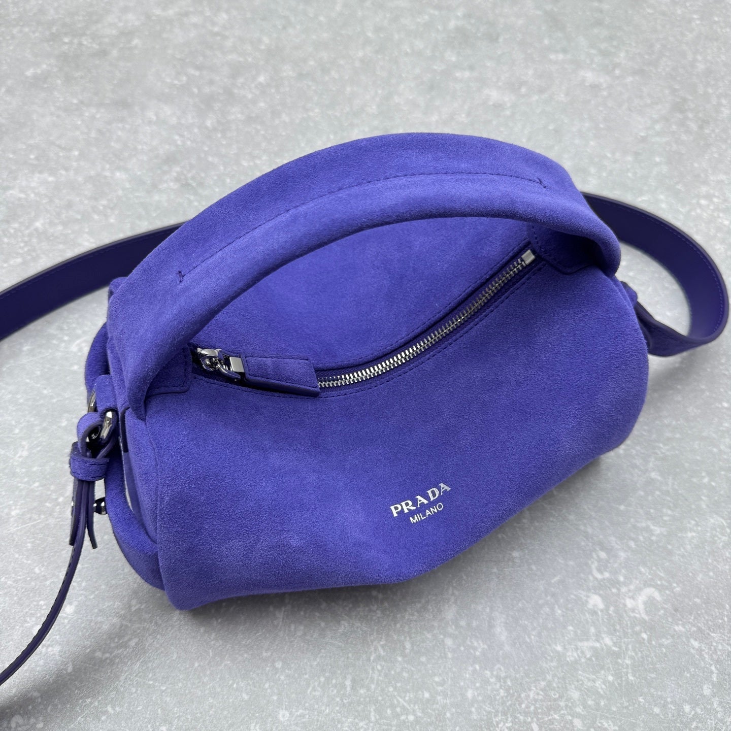 Prada Purple Suede Leather Shoulder Bag